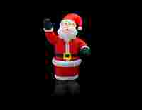 Надувная 3D фигура "Дед Мороз приветствует 180 см с внутренней подсветкой и компрессором для надува