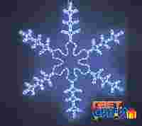 2D фигура "Снежинка Большая" синяя 95х95 см из светодиодного дюралайта