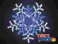 2D фигура "Снежинка Мигающая" белый/синий 60х60 см с контролером из светодиодного дюралайта