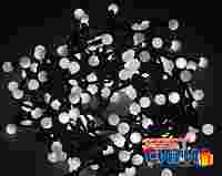 Гирлянда "Мультишарики" Белые шарики d 1.75 см 200 шт с шагом 10 см, 20 метров, черный провод, постоянное свечение, 220 В