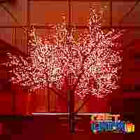 Светодиодное дерево "Сакура" Красные диоды 600шт, высота 2.4 метра, диаметр кроны 1.72 метра