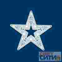 Светодиодная фигура «Звезда» 80 см, 80 светодиодов, с трубой и подвесом, цвет свечения теплый белый/белый NEON-NIGHT