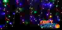 Гирлянда Уличная "Дюраплей" Разноцветные диоды 200 шт с шагом 10 см, 20 метров, черный провод каучук, постоянное свечение, 220 В