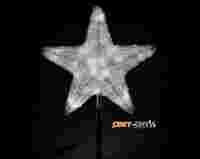 Акриловая 3D фигура "Звезда для макушки елки" белая 54 см (c трубой 80 см), 240 светодиодов