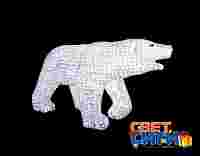 Акриловая 3D фигура "Белый медведь" 100х175 см со светодиодной подсветкой