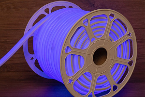 Гибкий неон LED SMD, форма – D, 16х16 мм, синий, 120 LED/м, бухта 50 м