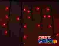Гирлянда "Бахрома Айсикл " 4.8х0.6 метра. Красные светодиоды 176 шт/м, темно-зеленый провод, постоянное свечение, 220В