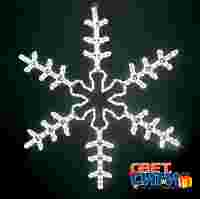 2D фигура "Снежинка Большая" белая 95х95 см из светодиодного дюралайта