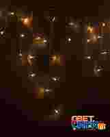 Гирлянда Айсикл (бахрома) светодиодный, 4,8 х 0,6 м, белый провод, 230 В, диоды ТЕПЛЫЙ БЕЛЫЙ,  176 LED NEON-NIGHT