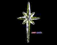 Пушистая 3D Фигура "Звезда 8-ми конечная" бело- золотая 180 см со светодиодной подсветкой