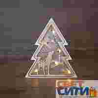 Деревянная фигурка с подсветкой «Елочка» 16х2х18 см