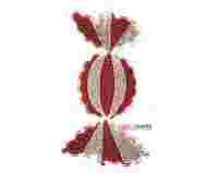2D фигура "Карамель Бархатная" 60х30 см, белый цвет диодов, белое и красное заполнение, постоянное свечение