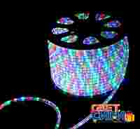 Дюралайт круглый трехжильный Эконом. Разноцветные RYGB диоды 30 шт/м, свечение с динамикой, намотка 100 метров (цена за 1 метр)