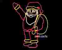 2D фигура "Санта Клаус с мешком подарков" 100х100 см из разноцветного лампового дюралайта