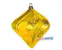 Елочная игрушка "Алмаз" 15 см, цвет золотой