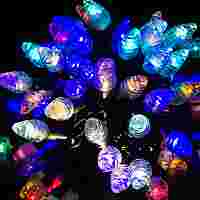 Гирлянда "Мультишишки" Разноцветные RGB шарики d 2.3 см, 100 шт с шагом 10 см, 10 метров, черный провод (каучук), постоянное свечение, 220 В