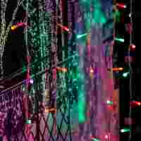 Гирлянда "Дождь Плэй Лайт" 2х2 метра. Разноцветные диоды RGB 200 шт, прозрачный провод, свечение с динамикой, 220 В 