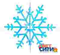 Елочная игрушка "Снежинка резная 3D" 61 см, цвет синий
