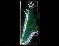 Пушистое 2D панно "Елки" 250х100 см с подсветкой из светодиодов и дюралайта и мишурой пвх