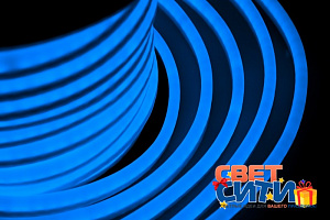 Гибкий неон LED с цветной оболочкой. Синий, 220В, 12х26 мм, намотка 50 метров (цена за 1 метр)