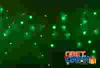 Гирлянда "Бахрома Айсикл " 4.8х0.6 метра. Зеленый светодиоды 176 шт/м, прозрачный провод, постоянное свечение, 220В