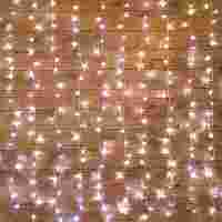 Гирлянда "Дождь Плэй Лайт" 1.5х1 метр. Белые диоды 96 шт, прозрачный провод, свечение с динамикой, 220 В