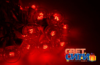 Готовый комплект гирлянды "Белт Лайт" 10 метров, 25 ламп с 6-ю красными светодиодами, цвет провода белый, влагозащищенный, 220В