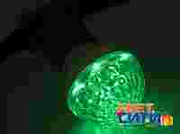 Светодиодная Лампа-Шар зеленая, цоколь Е27, 10 ярких диодов, D=50мм
