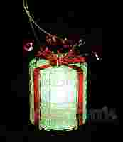 Фигура на подставке "Новогодний подарок" 6.5 см с разноцветной светодиодной подсветкой RGB