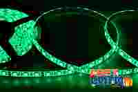 Светодиодная лента герметичная в силиконе Зеленая. 12В, 60 диодов на метр, SMD 5050, 2.5х10мм,  светоотдача 18 LM/1 LED, намотка 5 метров