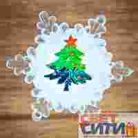 2D фигура на присоске "Елочка на снежинке" RGB 5,5*5,5 см с разноцветной RGB светодиодной подсветкой