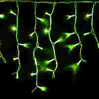 Гирлянда "Бахрома Айсикл" 4.0 х 0.6 метра. Зеленые диоды 128 шт/м, белый провод (каучук), уличная, постоянное свечение, 220 В
