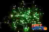 Гирлянда Уличная "Дюраплей" Зеленые диоды 200 шт с шагом 10 см, 20 метров, черный провод каучук, постоянное свечение, 220 В