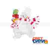 2D фигура на присоске "Снеговик с подарком" 9х7.5х1 см с разноцветной RGB светодиодной подсветкой