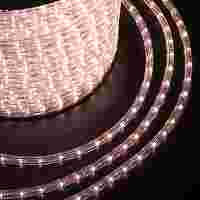Дюралайт круглый двухжильный. Цвет диодов Розовое Золото диоды 24 шт/м, постоянное свечение, намотка 100 метров (цена за 1 метр)