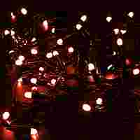 Гирлянда "Нить". Красные диоды 100 шт, 10 метров, черный провод, постоянное свечение, 24 В
